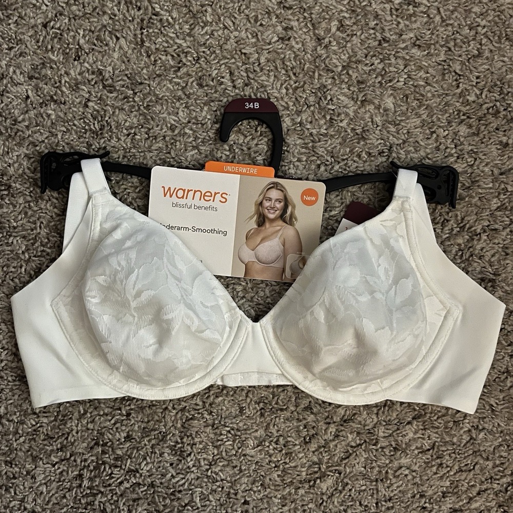 NWT Underwire Bra 34B T-shirt Bra Underarm Smoothing Adjustable Straps